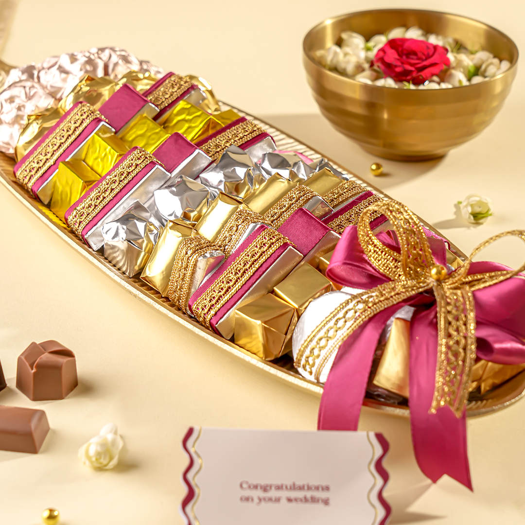 Ruby Gold Leaf Chocolate Platter
