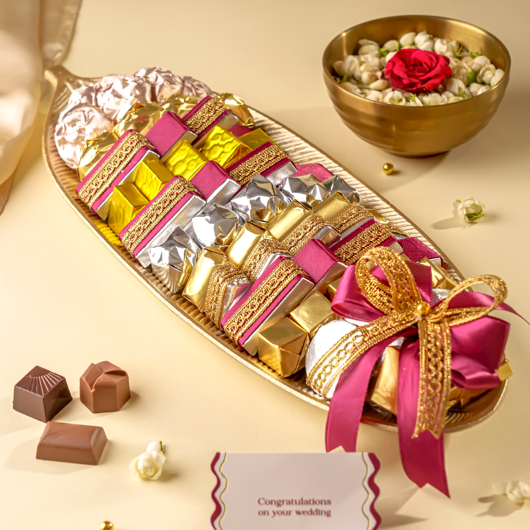 Ruby Gold Leaf Chocolate Platter
