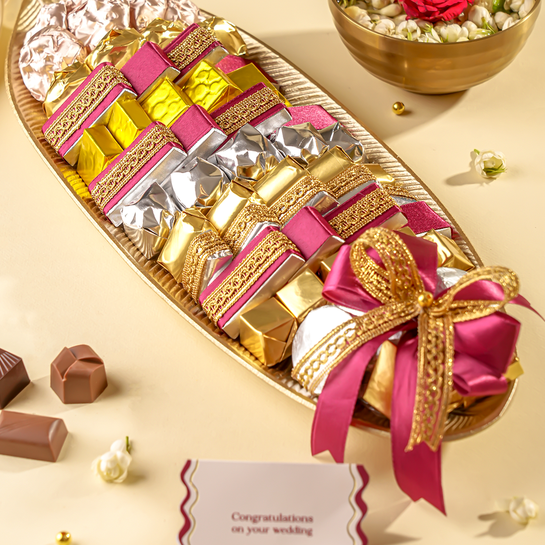 Ruby Gold Leaf Chocolate Platter