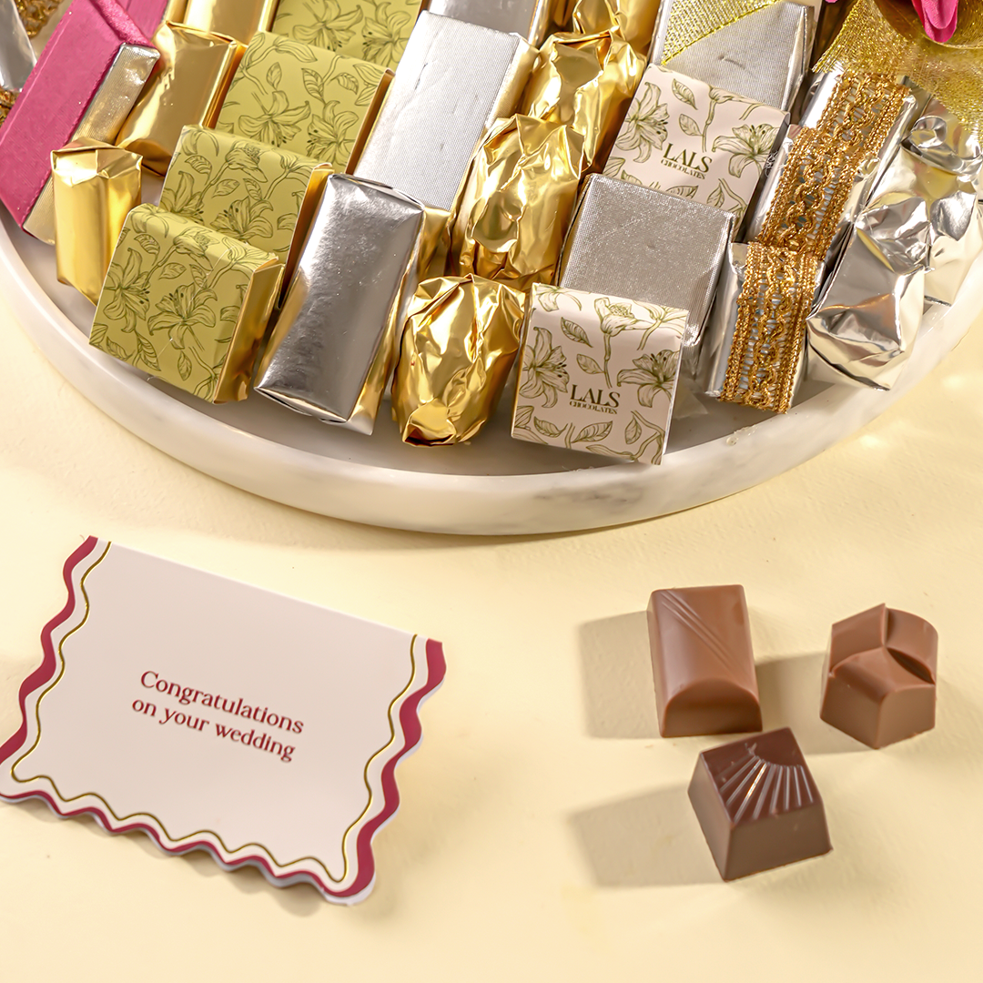 White Marble Ruby Chocolate Platter